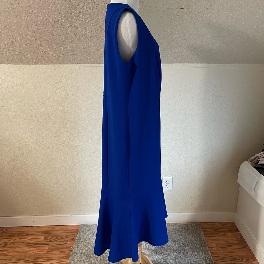 Enfocus Studio Royal Blue Sleeveless Flounce Hem Dress - Picture 2 of 6